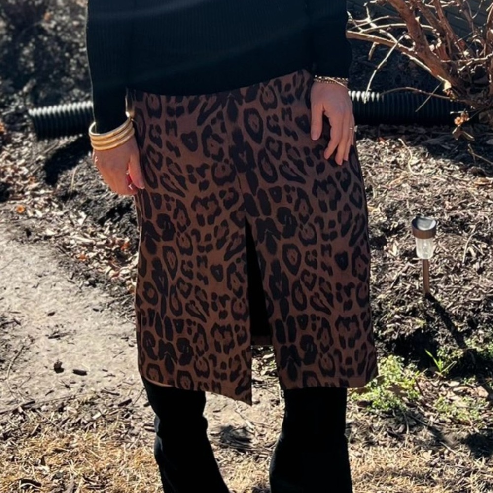 Forte Leopard Print Brown Skirt - Picture 5 of 5